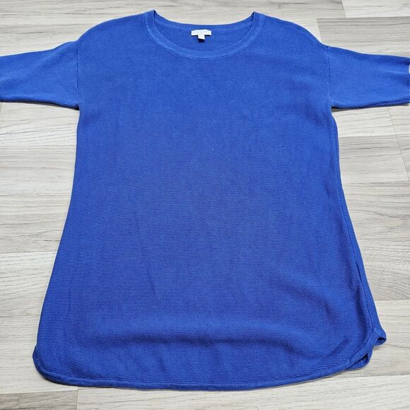 TALBOTS Top Womens Blue Woven Cotton Blouse Small - Picture 2 of 8